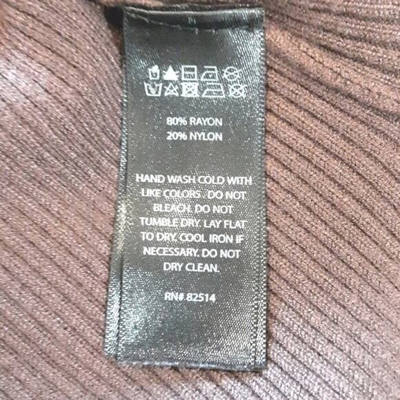 House of Harlow 1960 X Revolve Polo Ribbed Knit Sweater Brown Pencil Dress S - Picture 10 of 10